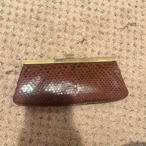 Lizard Skin Leather Vintage Clutch